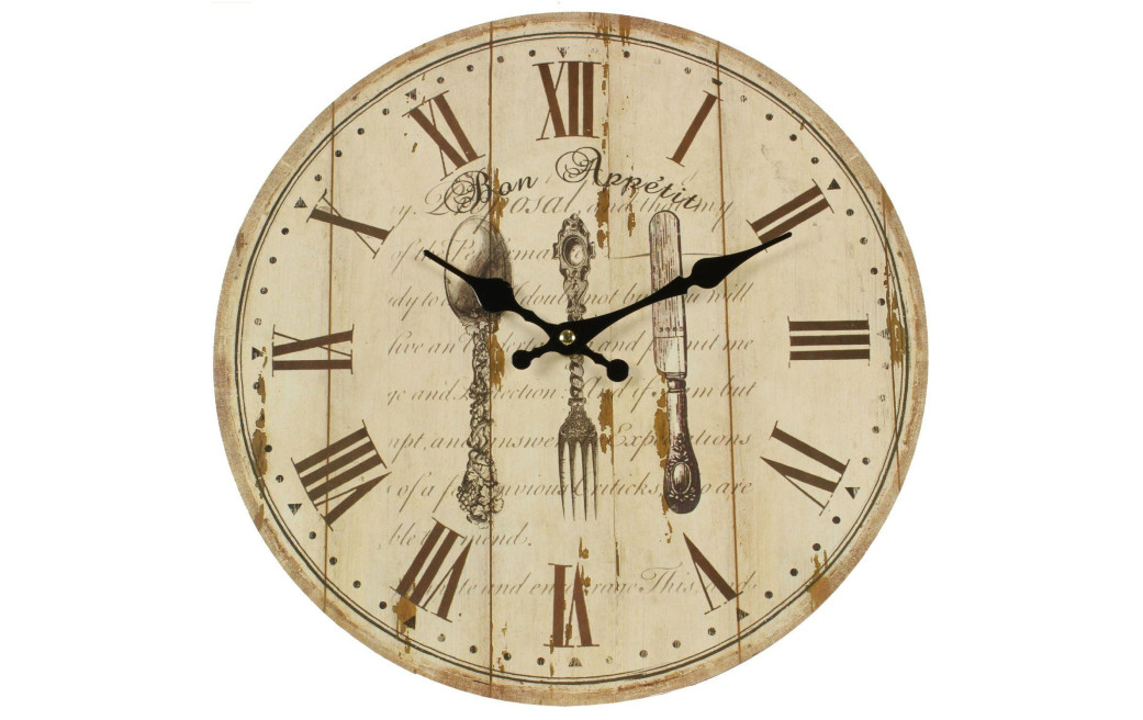 Antike Wanduhr Bon Appétit 34cm