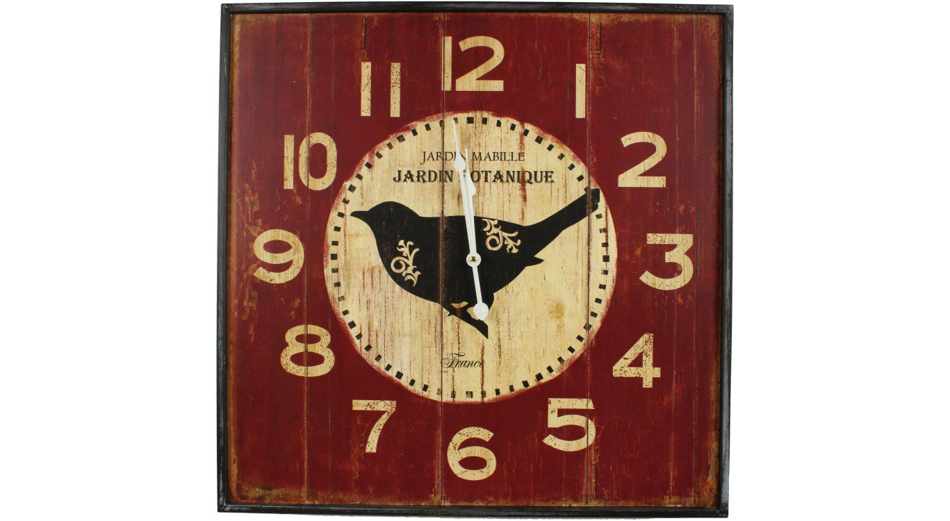 Antike Wanduhr Quadrat Botanischer Garten 60cm