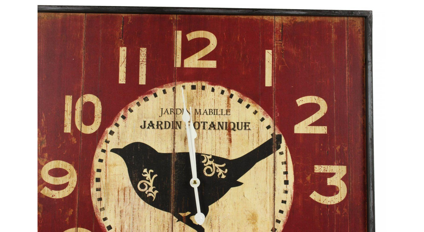 Horloge Ancienne Murale Carre Jardin Botanique 60cm