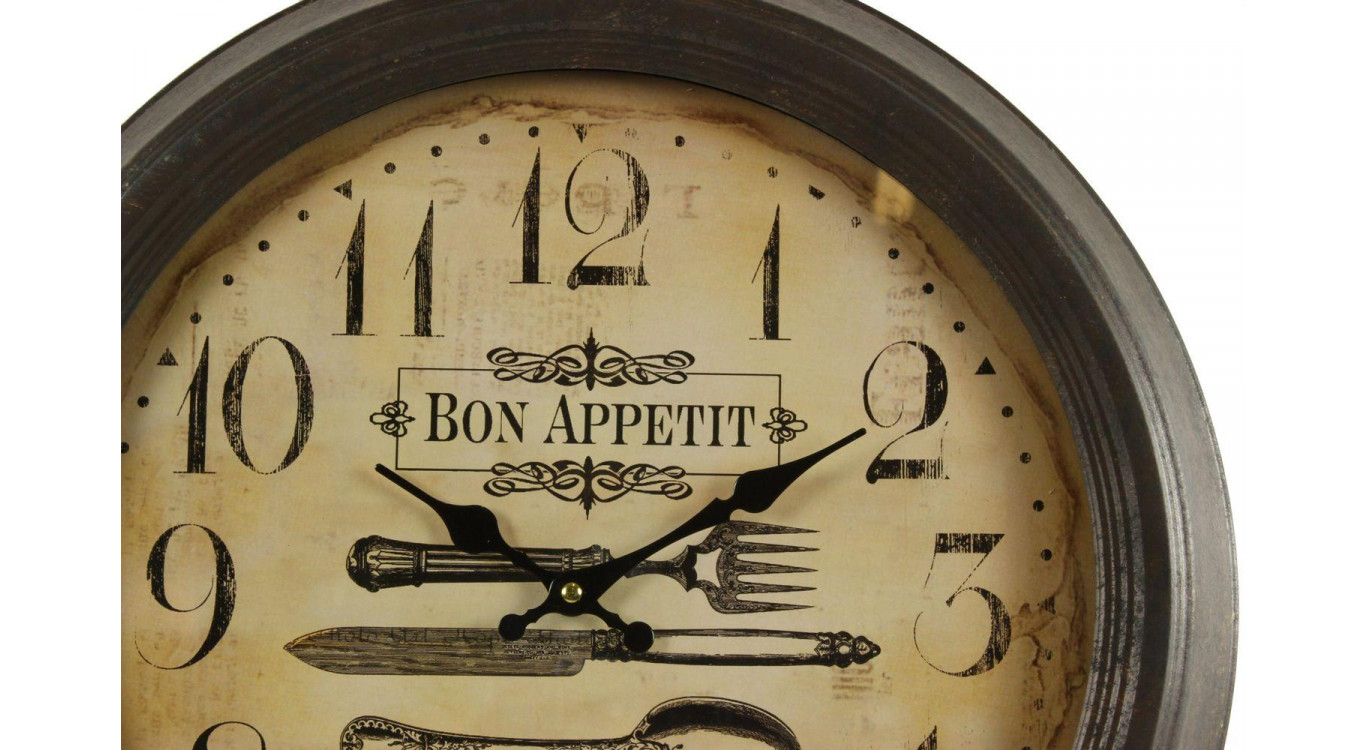 Antike Wanduhr Bon Appétit 47cm