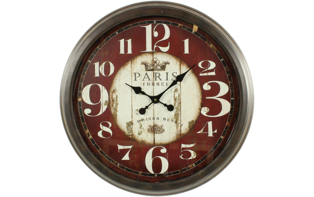 Grande Horloge Ancienne Murale Paris France 70cm