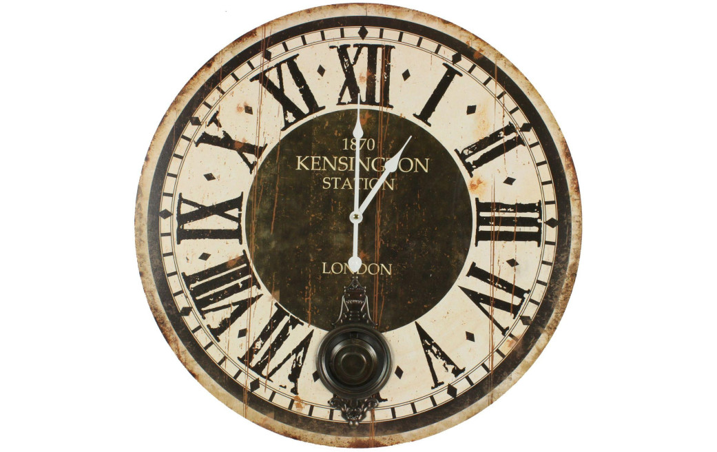 Alte Uhr Pendel 1870 Kesington Station London 58cm