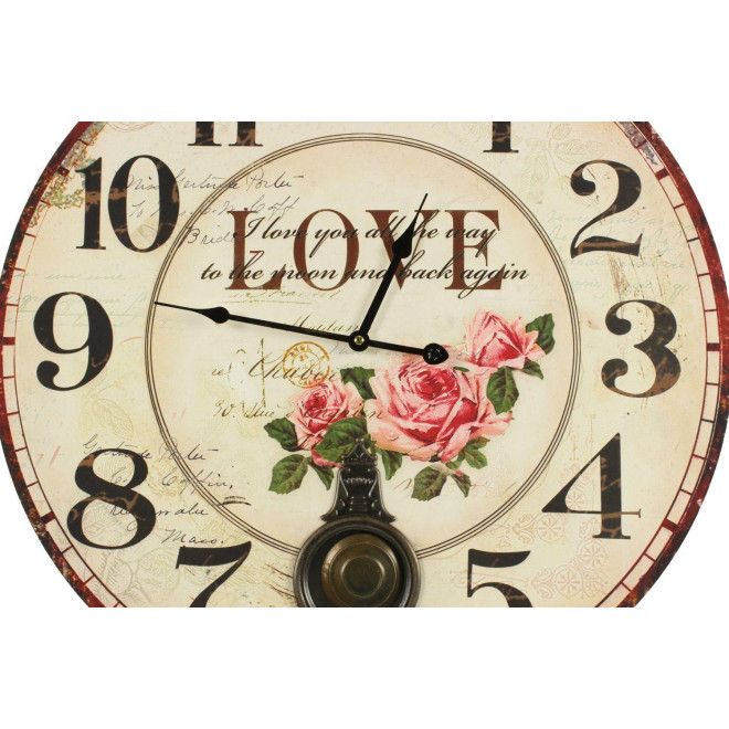 Horloge Ancienne Balancier Love 58cm