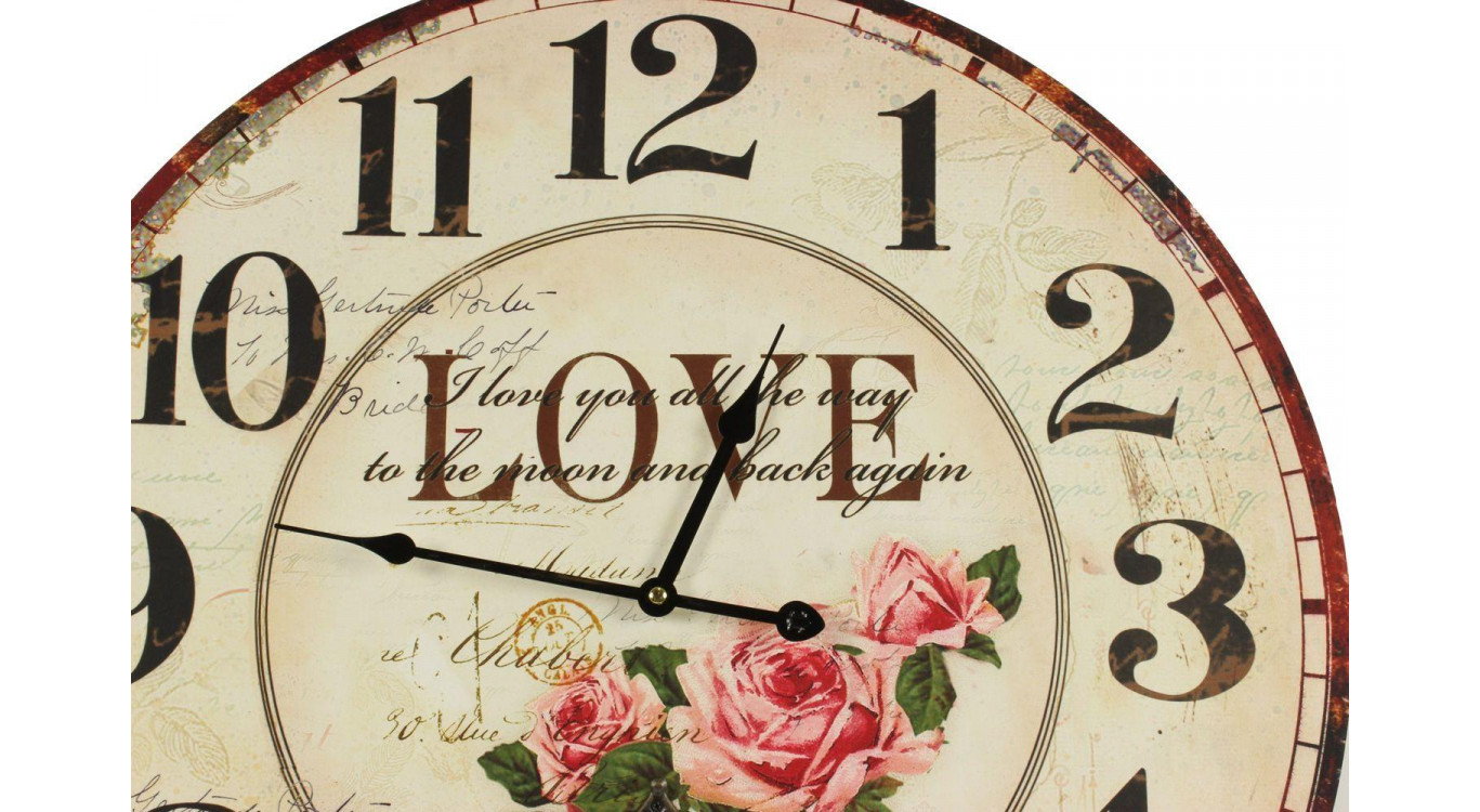 Horloge Ancienne Balancier Love 58cm