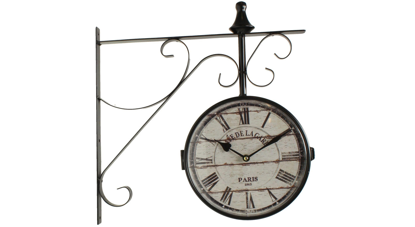 Horloge De Gare Ancienne Double Face Café De La Gare 24cm