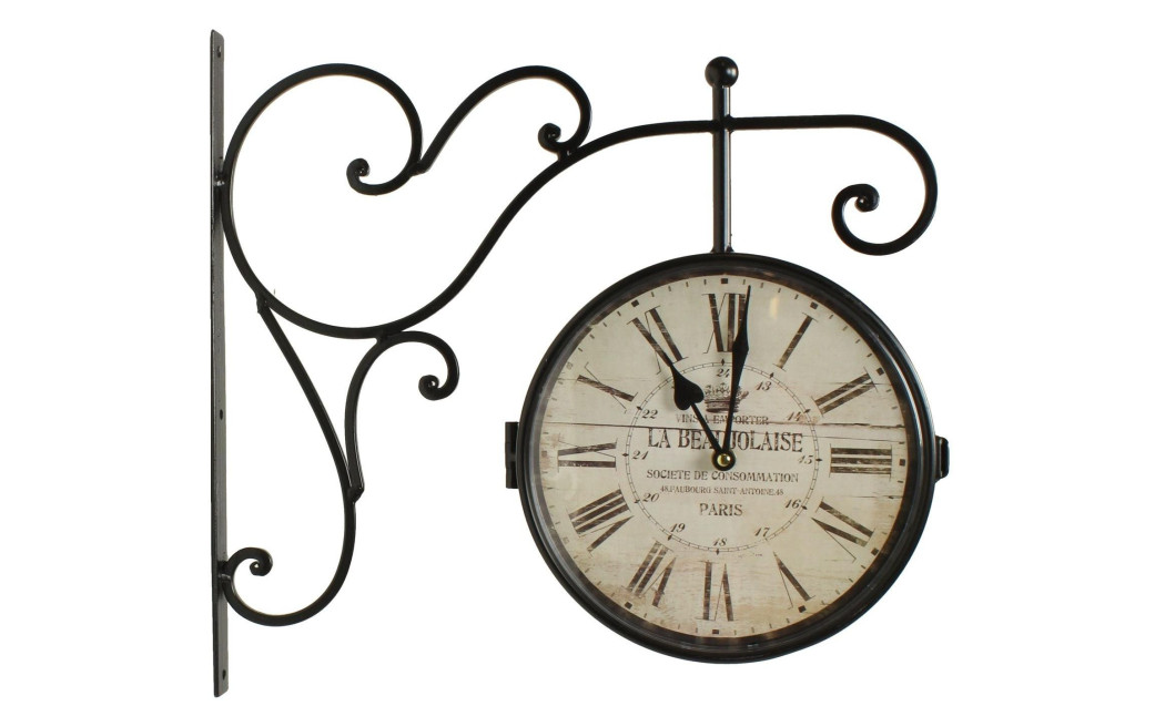 Horloge De Gare Ancienne Double Face La Beaujolaise 24cm