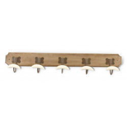 Patère Portemanteau Bois 5 Accroches 74x14x9cm