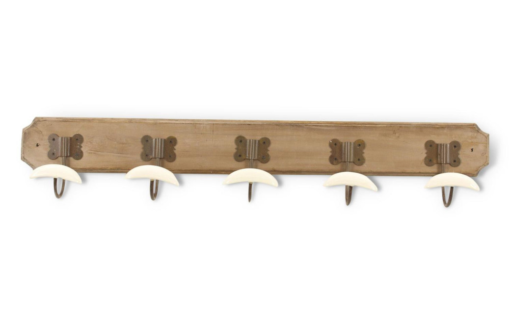 Patère Portemanteau Bois 5 Accroches 74x14x9cm
