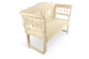 Banco de madera cerusa blanca 124x46x90cm