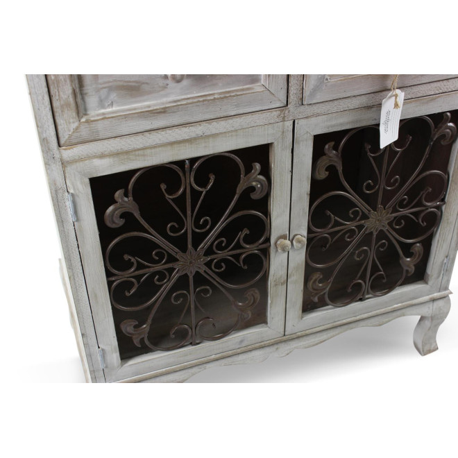Konfitürenschrank Aufbewahrung Holz Cesure Weiß 2 Schubladen 75x39x81cm
