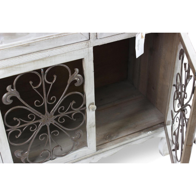 Konfitürenschrank Aufbewahrung Holz Cesure Weiß 2 Schubladen 75x39x81cm