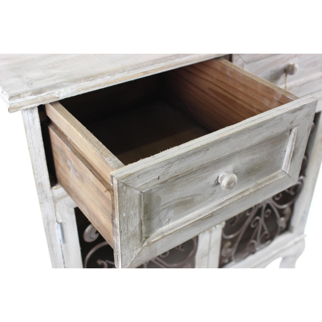 Konfitürenschrank Aufbewahrung Holz Cesure Weiß 2 Schubladen 75x39x81cm