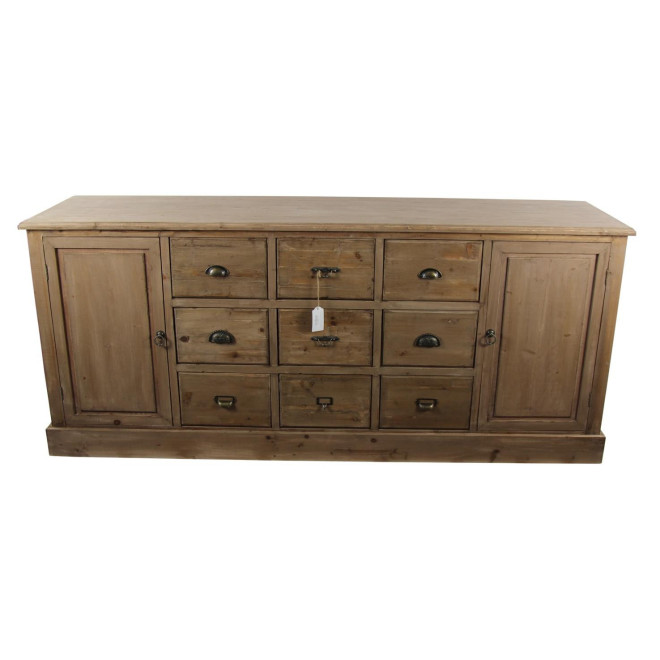 Meuble Semainier Chiffonnier Grainetier Bois 9 Tiroirs 210x54x90cm
