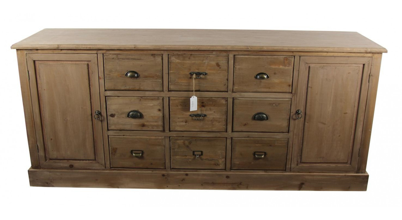 Wochenmöbel Chiffonnier Grainetier Bois 9 Schubladen 210x54x90cm