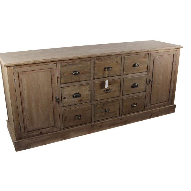 Meuble Semainier Chiffonnier Grainetier Bois 9 Tiroirs 210x54x90cm