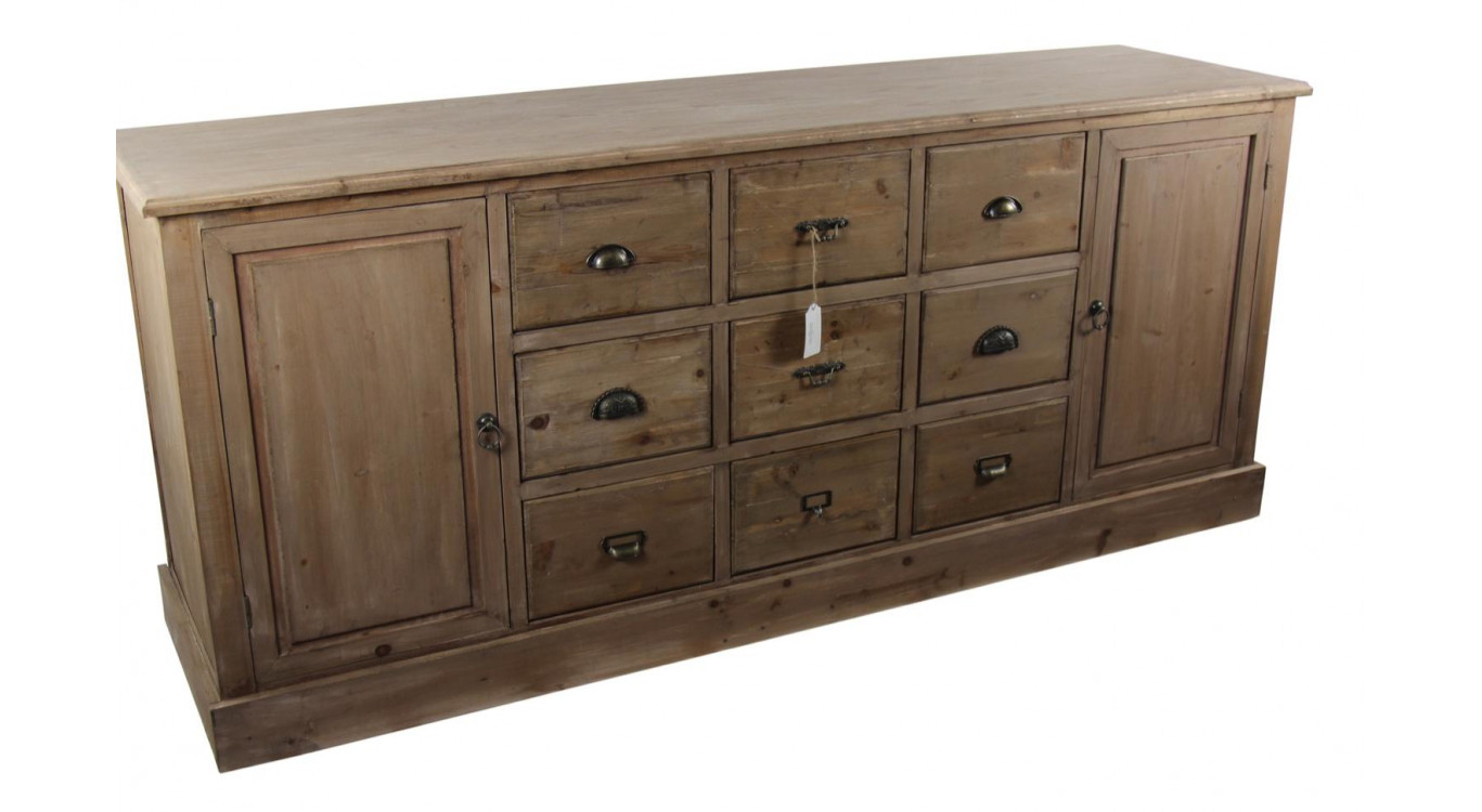Wochenmöbel Chiffonnier Grainetier Bois 9 Schubladen 210x54x90cm