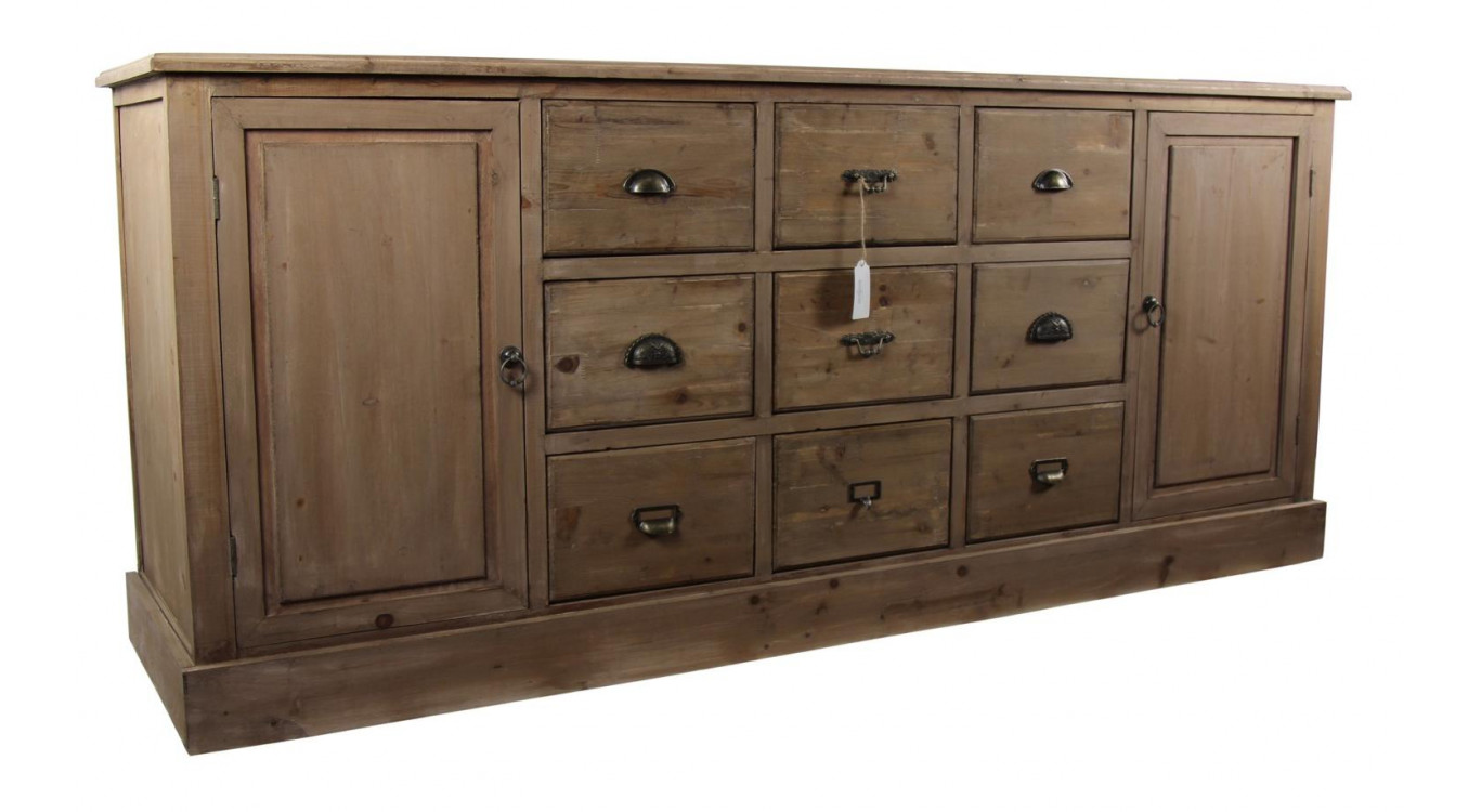 Wochenmöbel Chiffonnier Grainetier Bois 9 Schubladen 210x54x90cm
