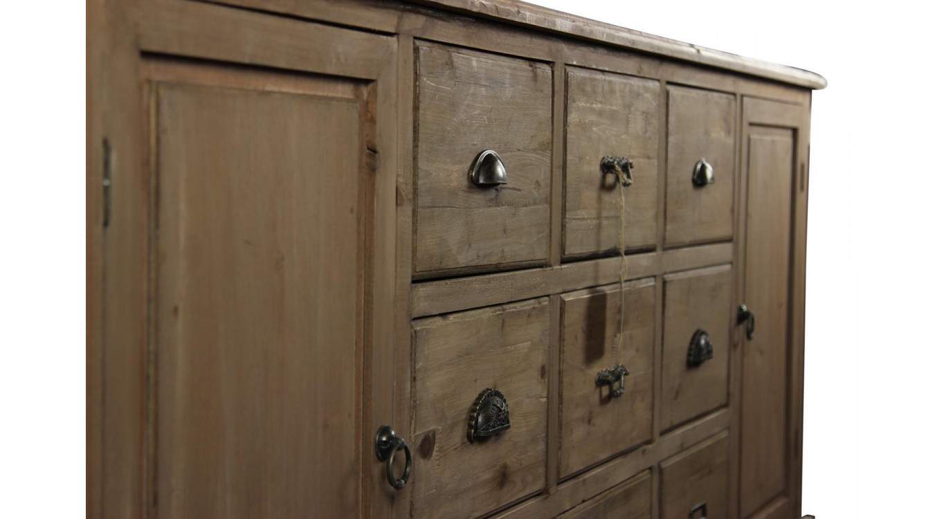 Wochenmöbel Chiffonnier Grainetier Bois 9 Schubladen 210x54x90cm