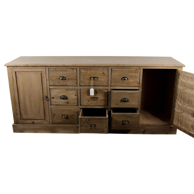 Meuble Semainier Chiffonnier Grainetier Bois 9 Tiroirs 210x54x90cm