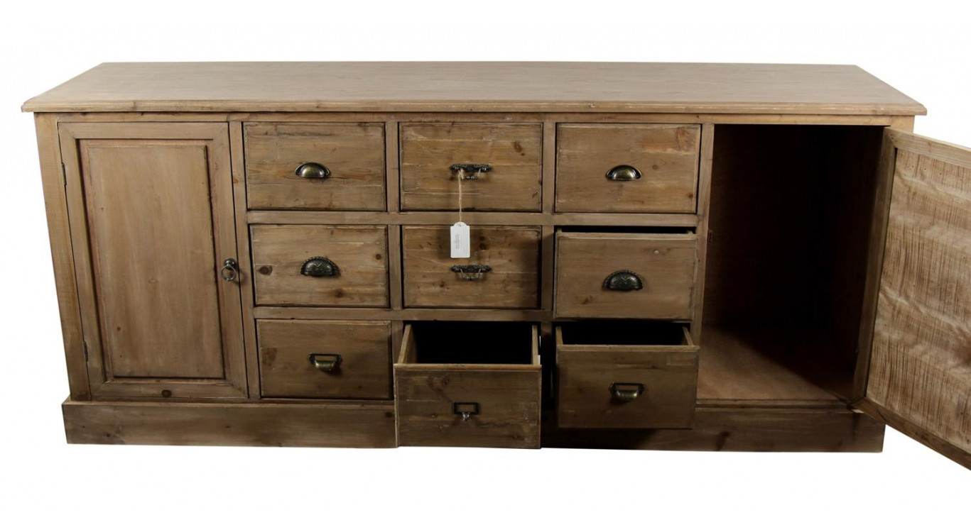 Wochenmöbel Chiffonnier Grainetier Bois 9 Schubladen 210x54x90cm