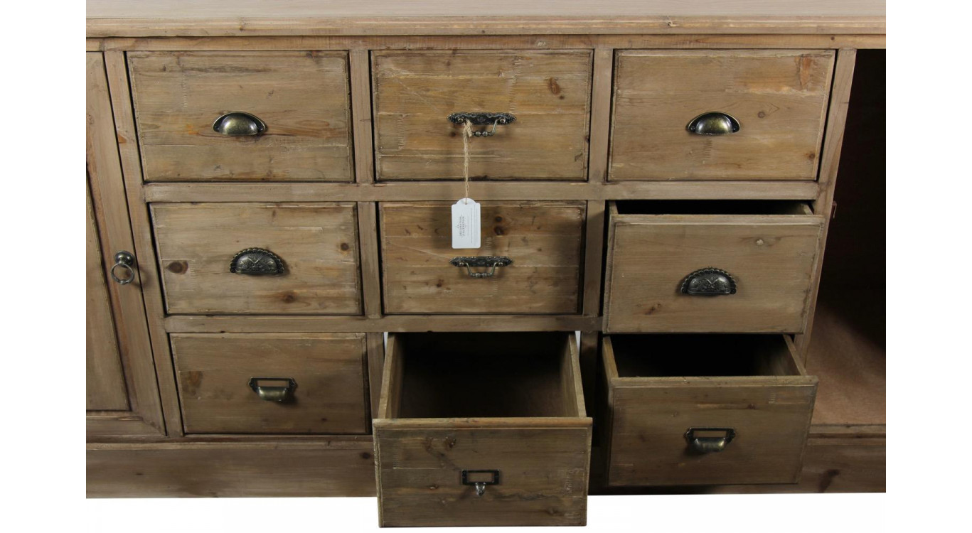 Wochenmöbel Chiffonnier Grainetier Bois 9 Schubladen 210x54x90cm