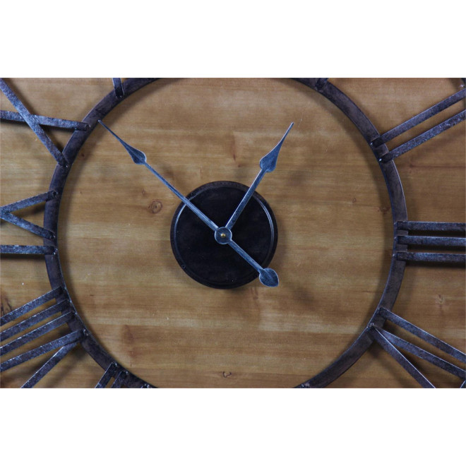 Große alte Uhr Schmiedeeisen Holz 80cm