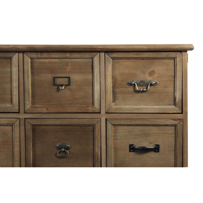 Meuble Semainier Chiffonnier Grainetier Bois 21 Tiroirs 192x40.5x76cm