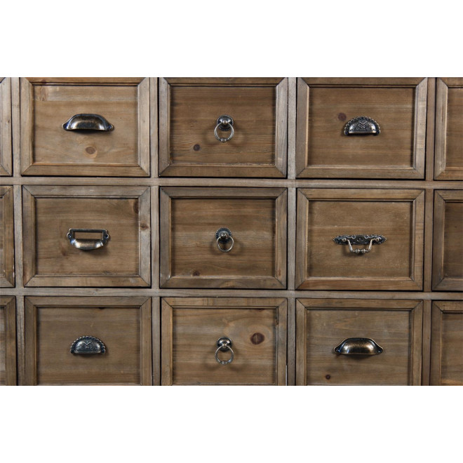 Meuble Semainier Chiffonnier Grainetier Bois 21 Tiroirs 192x40.5x76cm