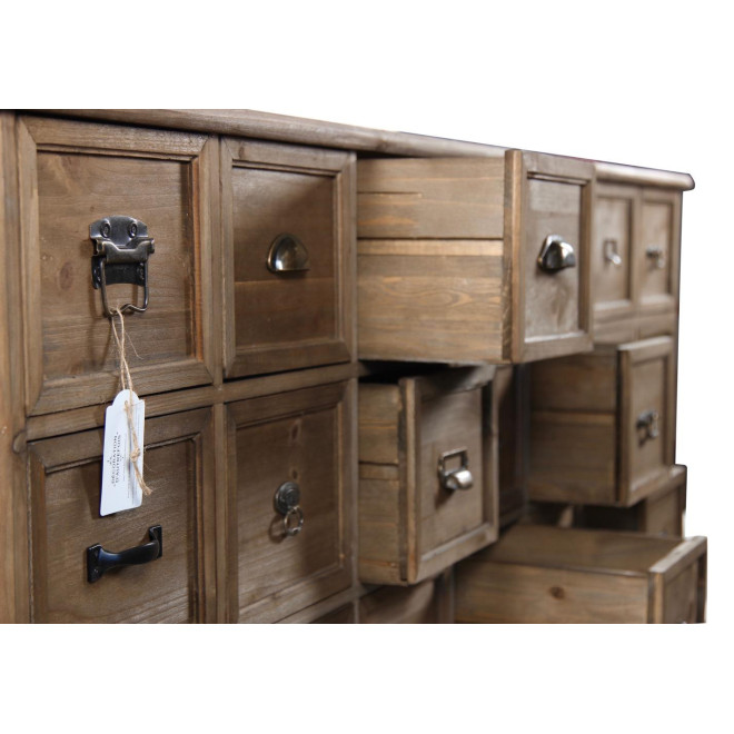 Meuble Semainier Chiffonnier Grainetier Bois 21 Tiroirs 192x40.5x76cm