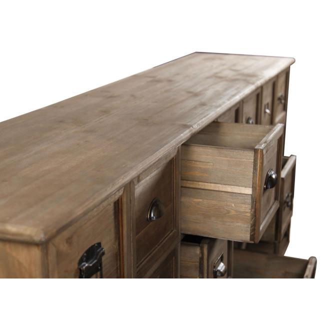 Meuble Semainier Chiffonnier Grainetier Bois 21 Tiroirs 192x40.5x76cm