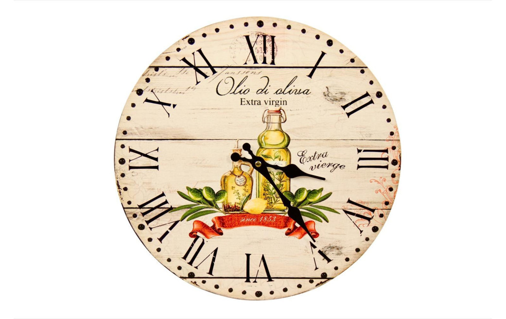 Antike Wanduhr Olivenöl 34cm
