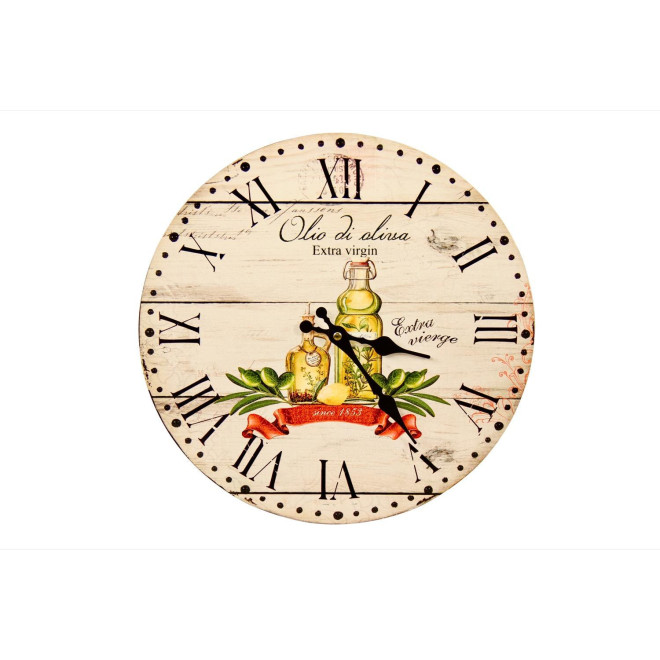 Antike Wanduhr Olivenöl 34cm