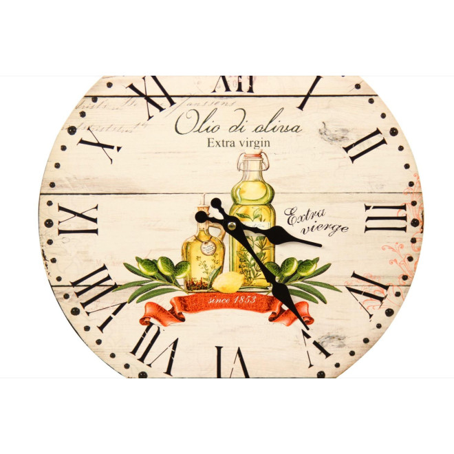Horloge Ancienne Murale Huile d'Olive 34cm