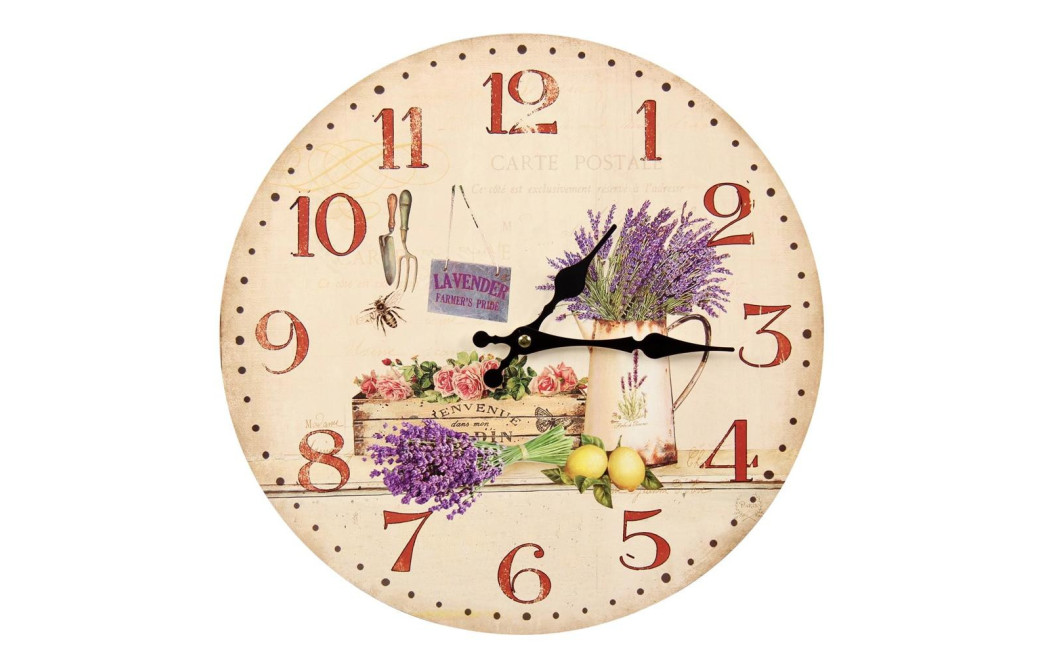 Alte Wanduhr Lavendel Rosa 34cm
