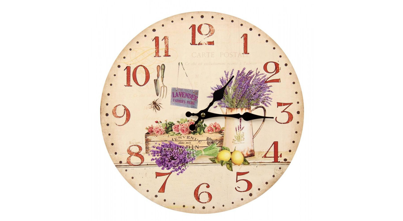 Alte Wanduhr Lavendel Rosa 34cm
