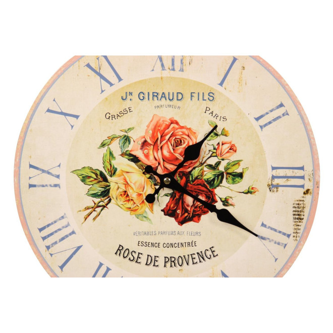 Alte Wanduhr Rose de Provence 34cm