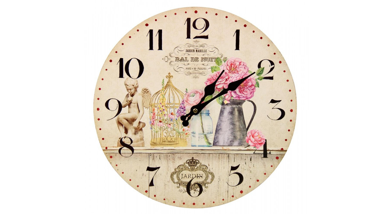 Alte Wanduhr Vase Rosa 34cm