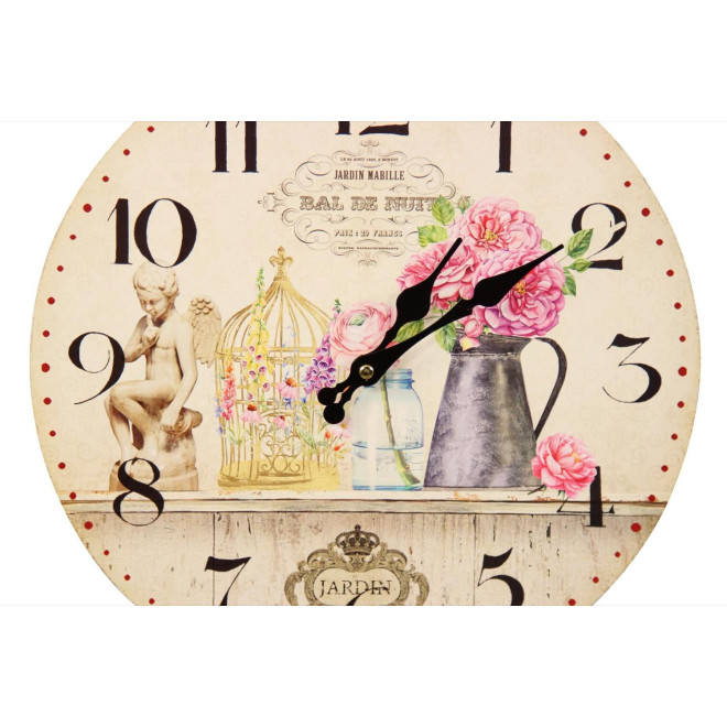 Alte Wanduhr Vase Rosa 34cm