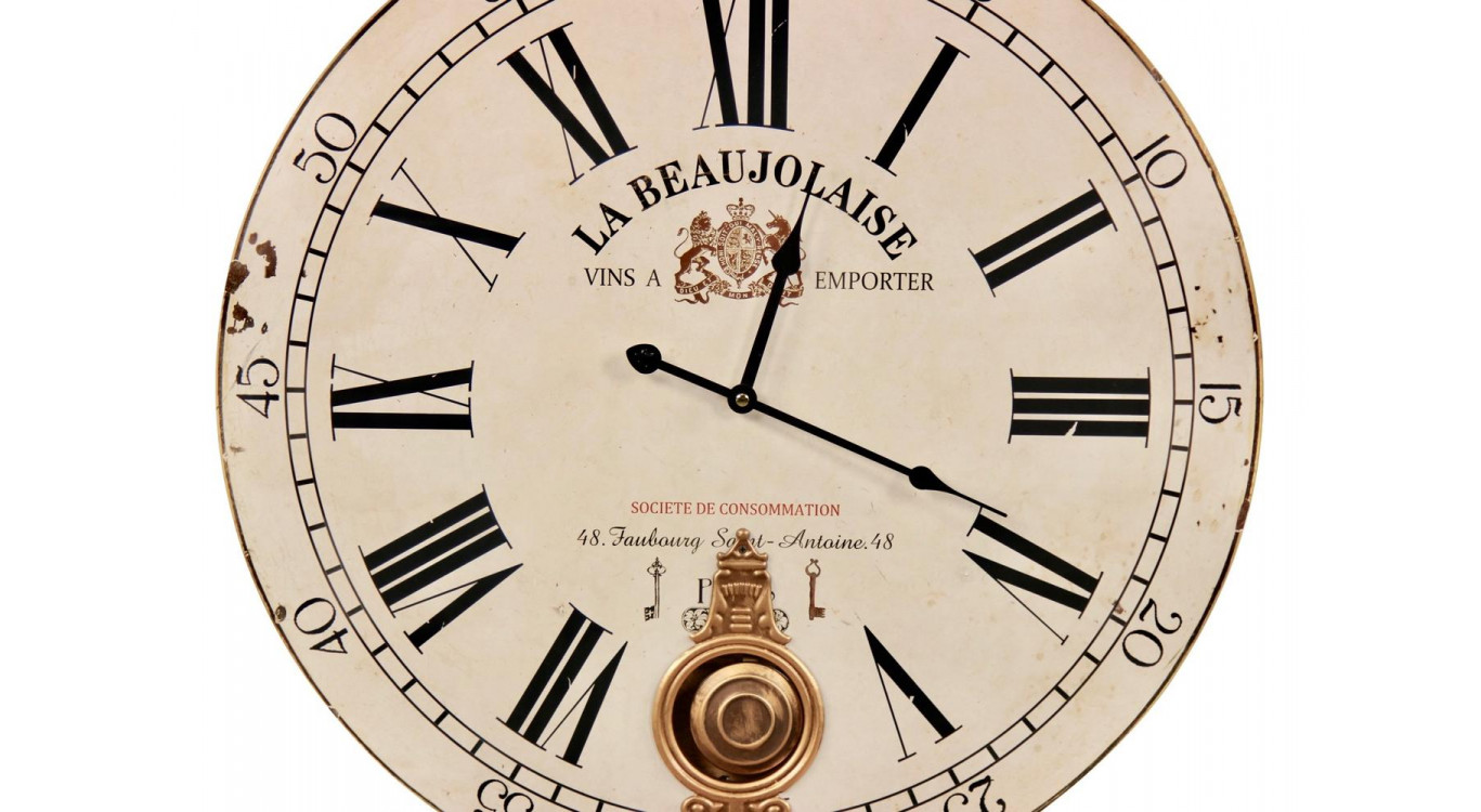 Horloge Ancienne Balancier La Beaujolaise 58cm