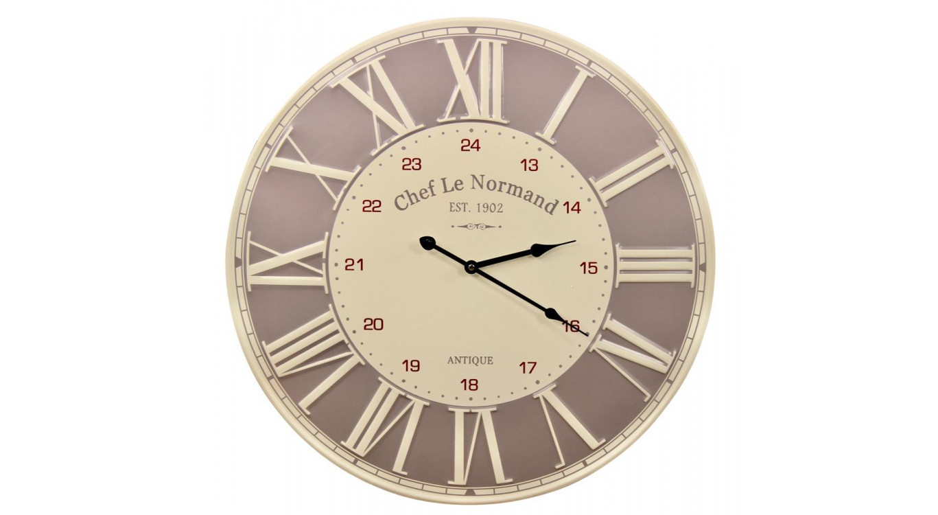 Horloge Ancienne Métal Chef Le Normand 58cm