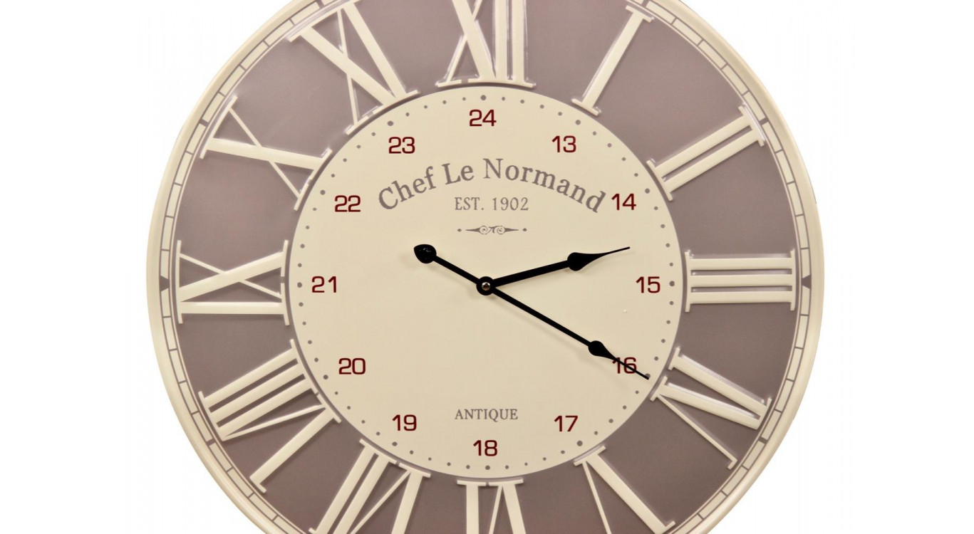 Horloge Ancienne Métal Chef Le Normand 58cm