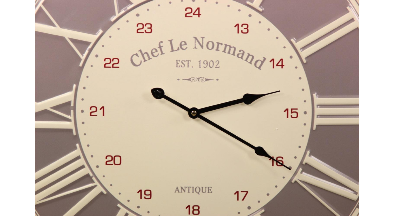Horloge Ancienne Métal Chef Le Normand 58cm