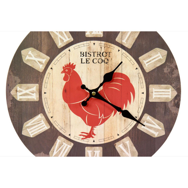 Horloge Ancienne Murale Bistrot le Coq 34cm