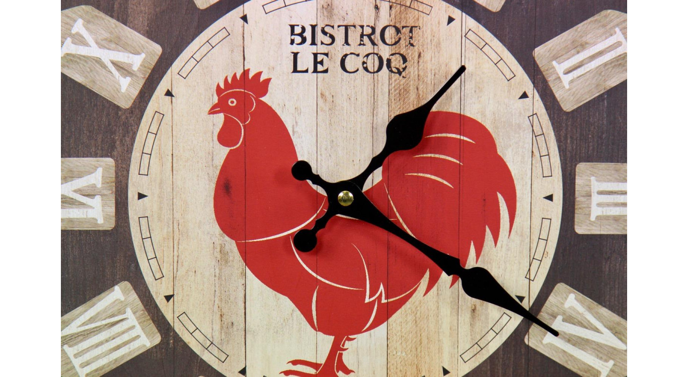 Alte Wanduhr Bistrot le Coq 34cm