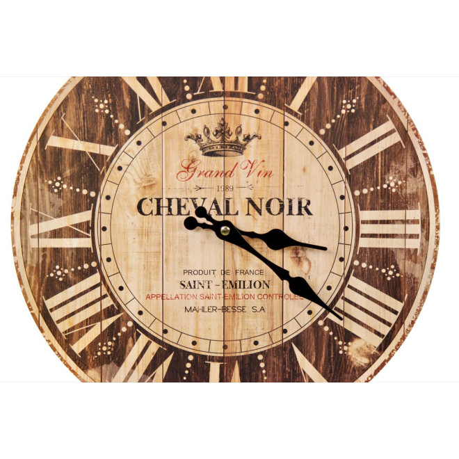 Alte Wanduhr Großer Wein Pferd Schwarz Braun 34cm