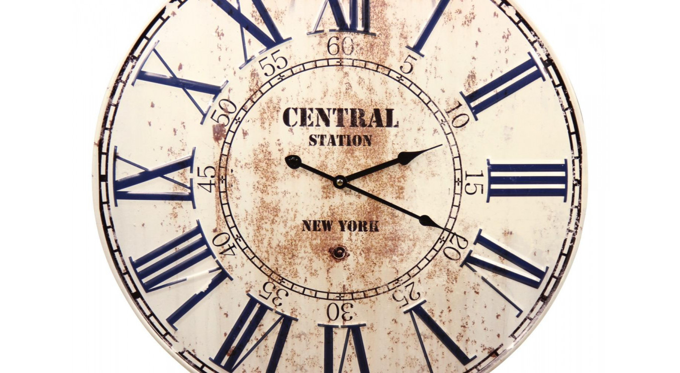 Antike Metalluhr Central Station New York 58cm