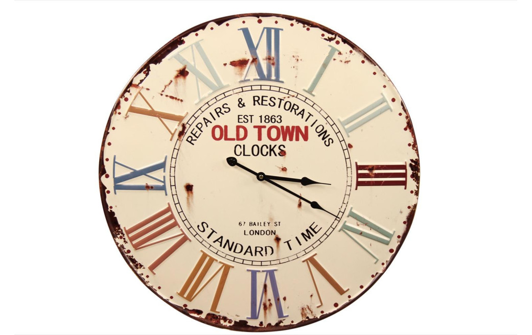Horloge Ancienne Métal Old Town Clocks 58cm
