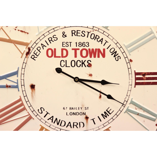 Horloge Ancienne Métal Old Town Clocks 58cm