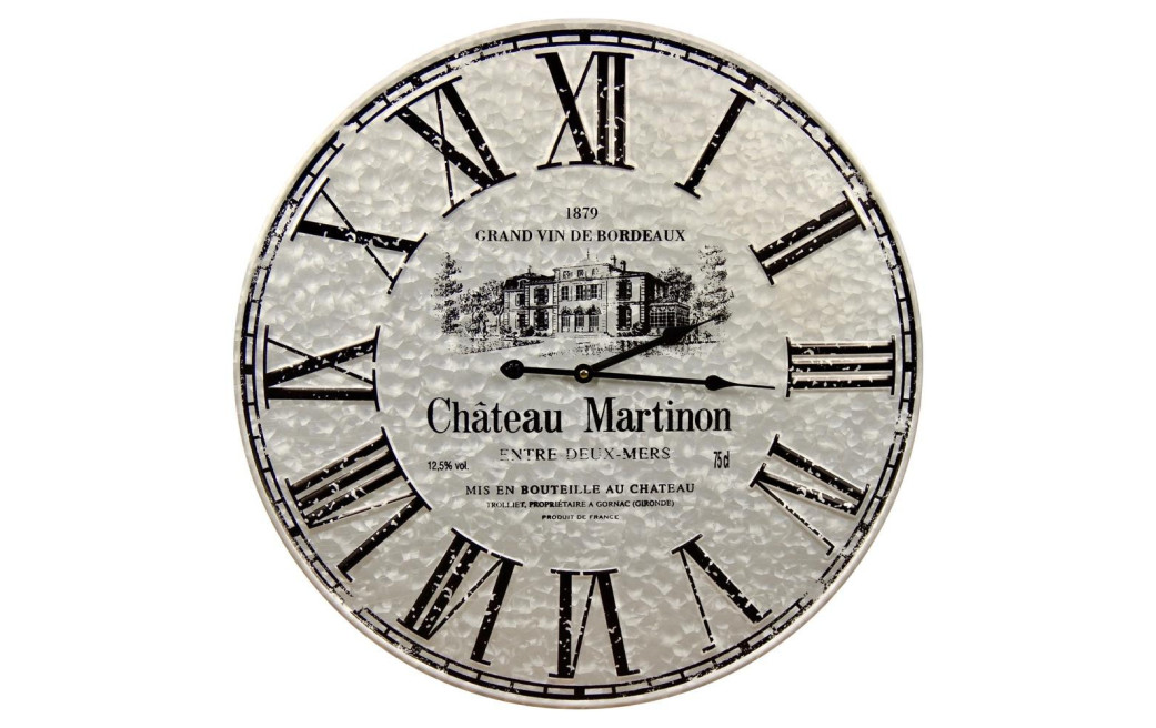 Antike Uhr Metall Schloss Martinon 58cm