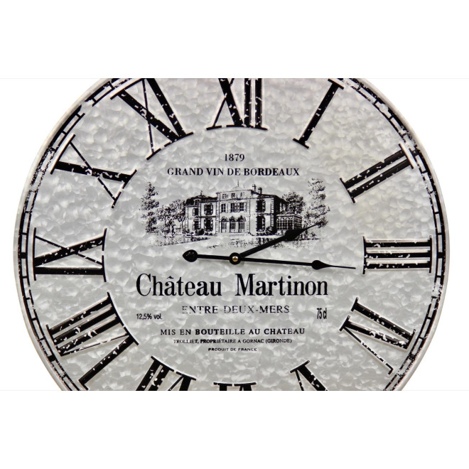 Antike Uhr Metall Schloss Martinon 58cm